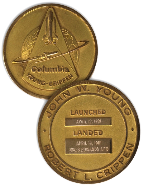 Gold Robbins Medal #15F, Flown on Columbia STS-1 -- Owned by Astronaut Shannon Lucid